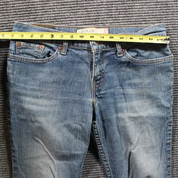 Levi's 518 Superlow Bootcut Jeans Women's 32x29 Blue Low Rise Y2K - Picture 9 of 10